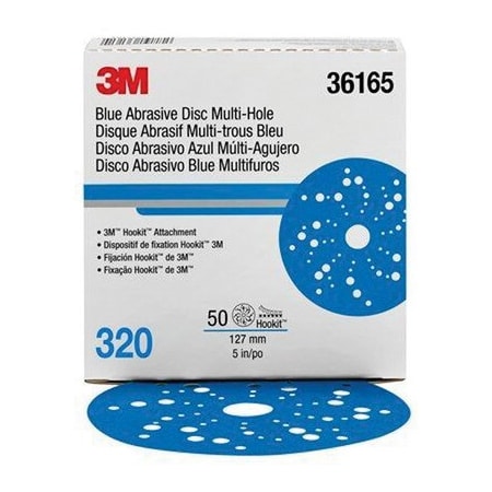 3M 36165, 321U Hook Disc, MH, Blue, 5in, 320, 50PK 7100215945